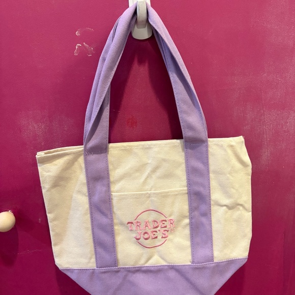 Trader Joe’s Lavender/Purple Mini Canvas Tote - Picture 2 of 4